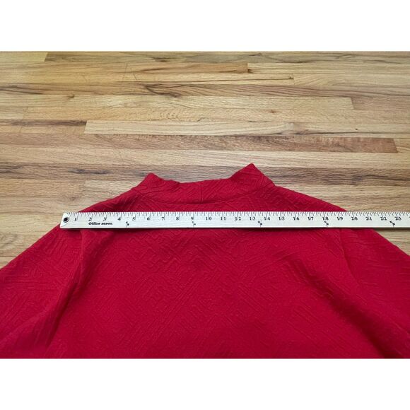 Ali Miles Women's 2X Red Sweater Cotton Tunic Textured Assymetrical Minimalist - Picture 6 of 9